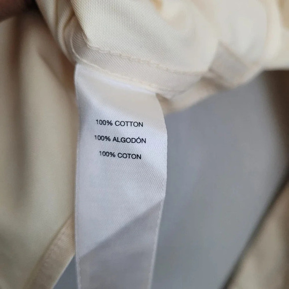 Chico's Women's Button Top Large Yellow 100% Cotton Solid Long Sleeves Collared - Picture 6 of 8